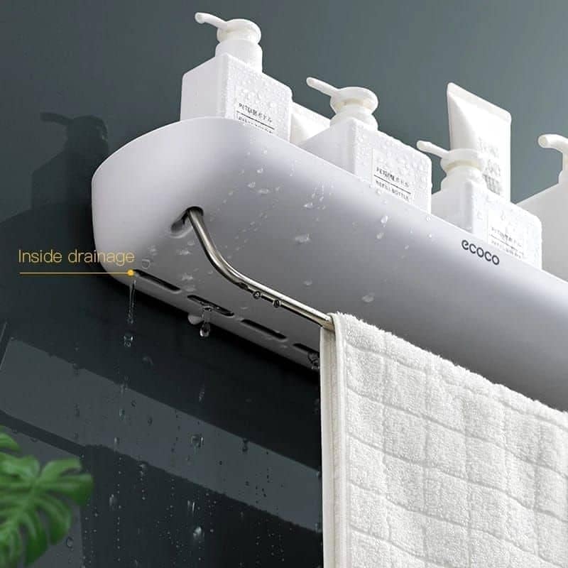 Hardware hair dryer rack and tissue holder