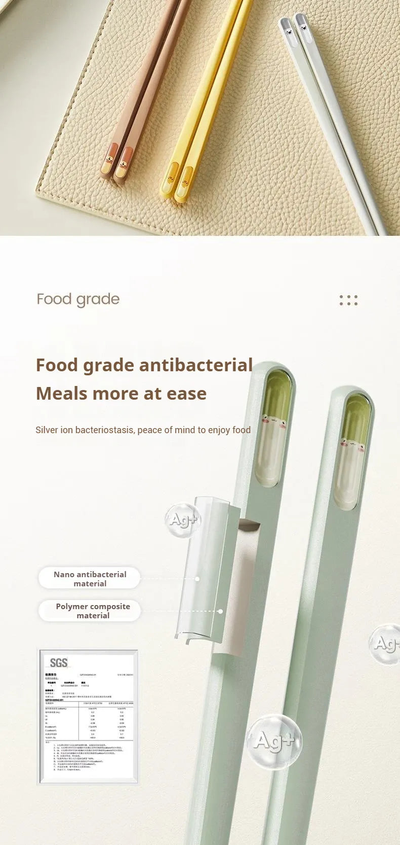 Anti slip alloy chopsticks-Cartoon style