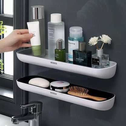 Hardware hair dryer rack and tissue holder